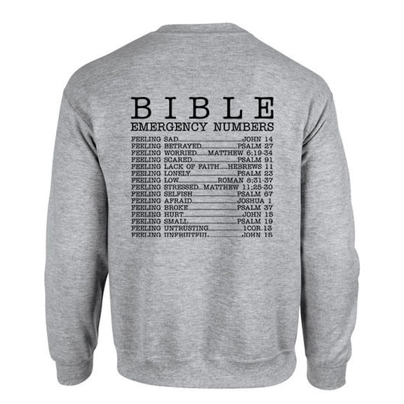 Mens Chrisitian Sweatshirt Bible Numbers Scripture Crewneck Sweatshirt-Sports Grey-xxl