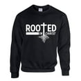 thumbnail image 1 of Mens Chrisitian Sweatshirt Rooted In Christ Crewneck Sweatshirt-Black-4xl, 1 of 1