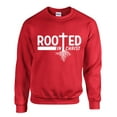 thumbnail image 1 of Mens Chrisitian Sweatshirt Rooted In Christ Crewneck Sweatshirt-Red-xxxl, 1 of 1
