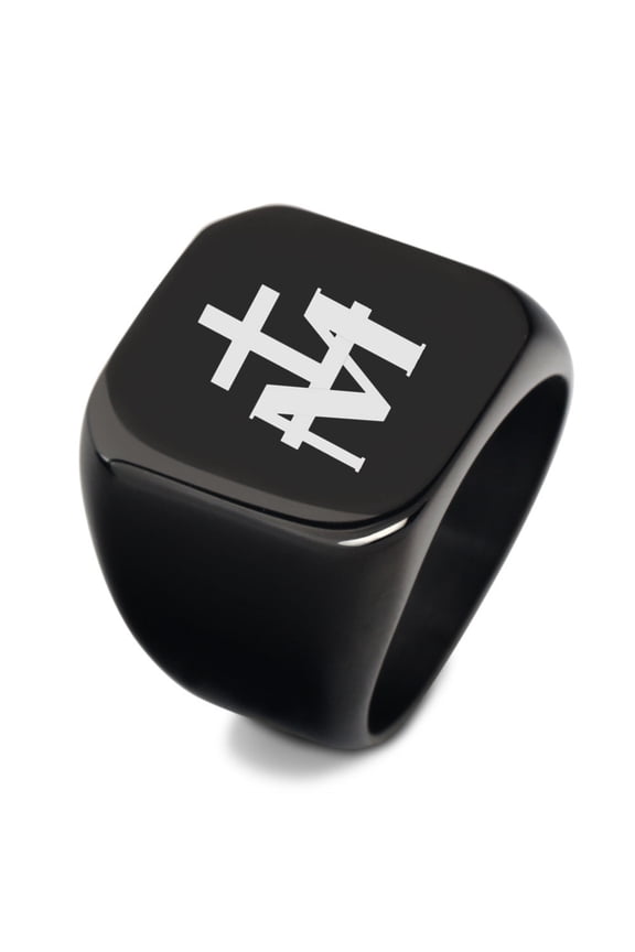 Mens Christ Cross Mother of Jesus Signet Ring Virgin Mary Maria Miraculous Ring Stainless Steel Christian Jewelry, Size 8