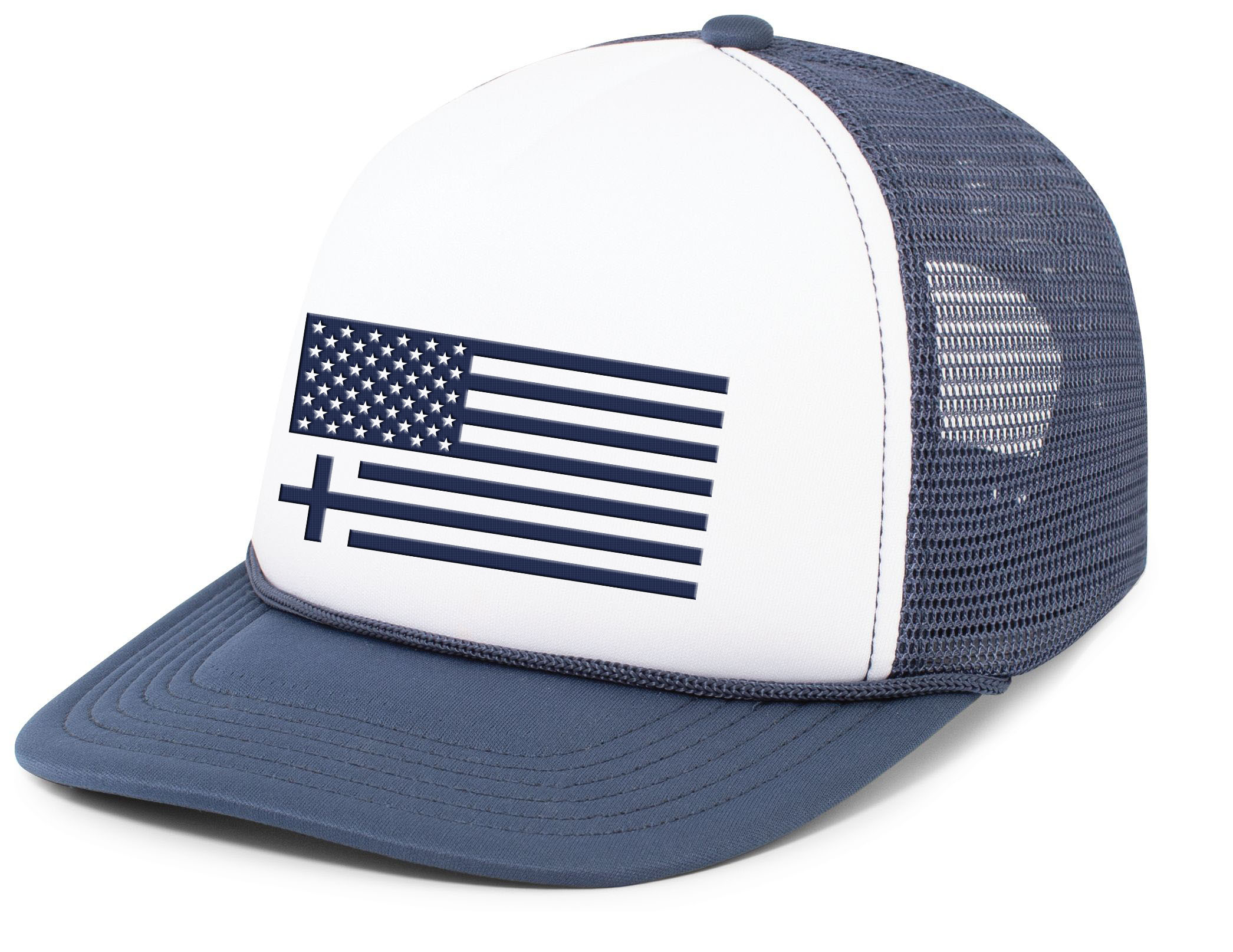 Flag Rope Hat Mens Christian American Flag Rope Hat Embroidered Foam Front Mesh Back ...