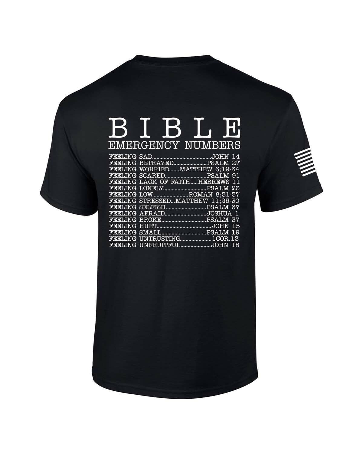 Bible Emergency Numbers T-Shirt Christian T-Shirt Bible Emergency Numbers T-Shirt Christian T-Shirt