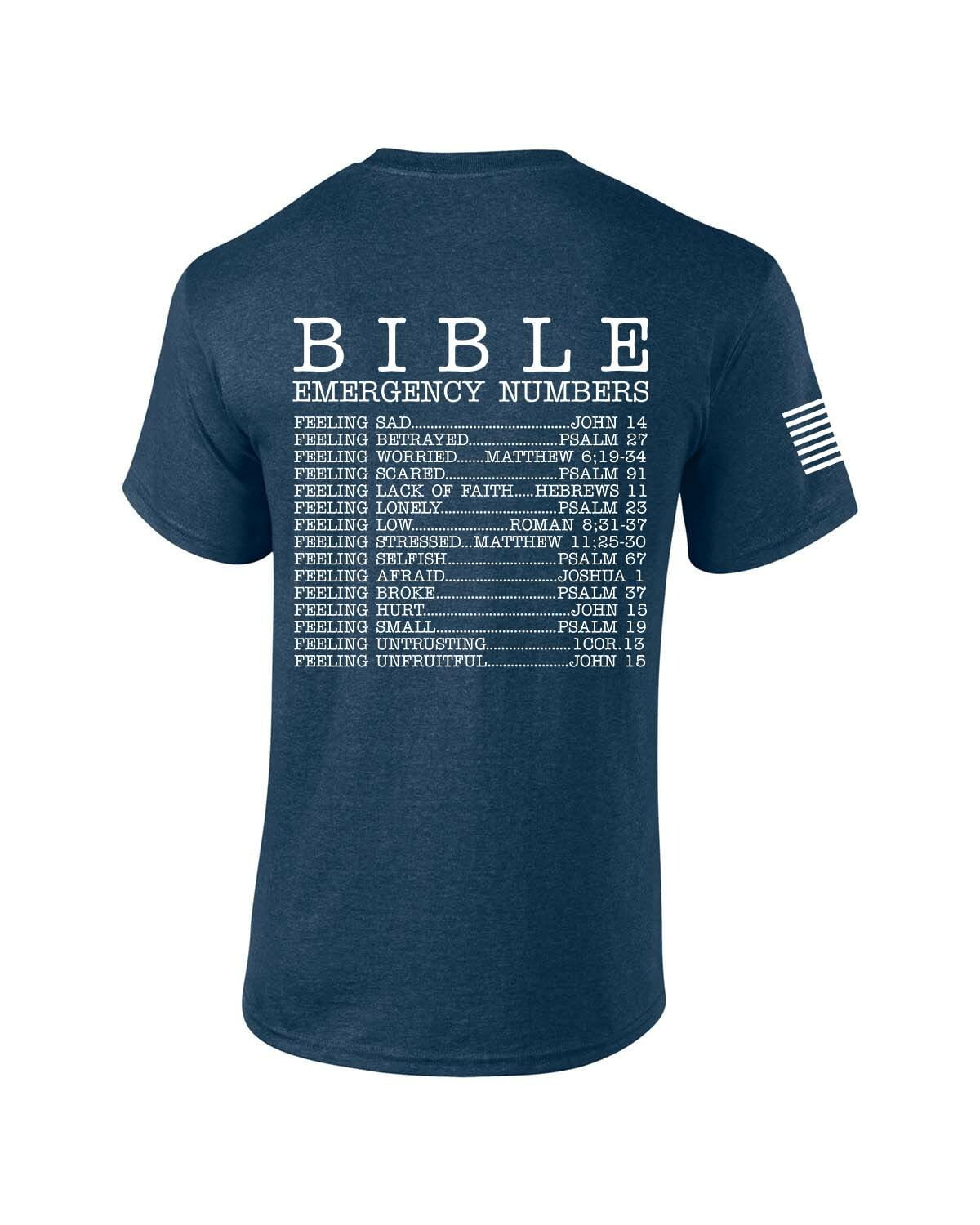 Bible Emergency Numbers T-Shirt Christian T-Shirt Bible Emergency Numbers T-Shirt Christian T-Shirt