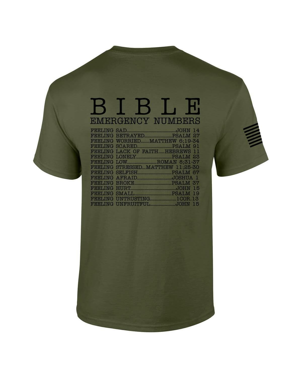 Bible Emergency Numbers T-Shirt Christian T-Shirt Bible Emergency Numbers T-Shirt Christian T-Shirt