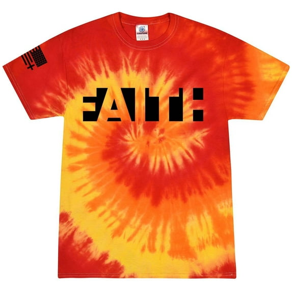 Mens Christian Faith Jesus Christ American Flag Short Sleeve T-shirt Graphic Tee-Blast Tie Dye-medium