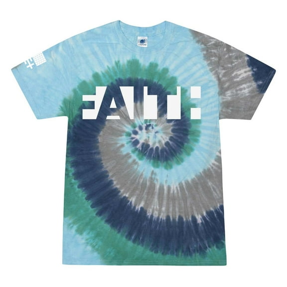 Mens Christian Faith Jesus Christ American Flag Short Sleeve T-shirt Graphic Tee-Earth Tie Dye-xxl