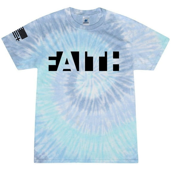 Mens Christian Faith Jesus Christ American Flag Short Sleeve T-shirt Graphic Tee-Lagoon Tie Dye-xxl