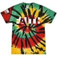 thumbnail image 1 of Mens Christian Faith Jesus Christ American Flag Short Sleeve T-shirt Graphic Tee-Rasta Web Tie Dye-large, 1 of 1