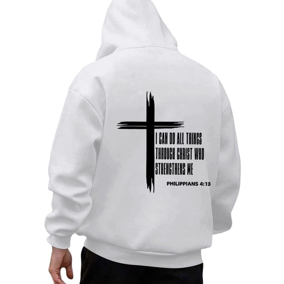 Mens Christian Graphic Hoodies Jesus Hoodie Faith God Sweatshirt Bible Verse Pullover Religious Tops