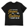 thumbnail image 1 of Mens Christian Guitarist Jesus Church Worship Guitar Player T-Shirt Black, 1 of 5