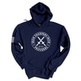thumbnail image 1 of Mens Christian Hoodie Iron Sharpens Iron Proverbs 27:17 Hooded Sweatshirt Hoodie-Navy Blue-small, 1 of 4