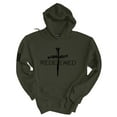 thumbnail image 1 of Mens Christian Hoodie Redeemed Nail Cross Hooded Sweatshirt Hoodie-Military-xxxl, 1 of 4