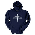 thumbnail image 1 of Mens Christian Hoodie Redeemed Nail Cross Hooded Sweatshirt Hoodie-Navy Blue-small, 1 of 4