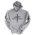 thumbnail image 1 of Mens Christian Hoodie Redeemed Nail Cross Hooded Sweatshirt Hoodie-Sports Grey-xxl, 1 of 4
