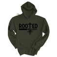 thumbnail image 1 of Mens Christian Hoodie Rooted In Christ Cross Hooded Sweatshirt Hoodie-Military-xxxl, 1 of 4