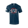 thumbnail image 1 of Mens Christian John 3:16 For God So Loved The World Scripture Short Sleeve T-shirt Graphic Tee-Heather Navy-5xl, 1 of 4