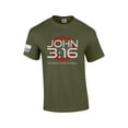 thumbnail image 1 of Mens Christian John 3:16 For God So Loved The World Scripture Short Sleeve T-shirt Graphic Tee-Military-xxl, 1 of 4