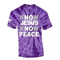 thumbnail image 1 of Mens Christian Know Jesus Know Peace Short Sleeve T-shirt Graphic Tee-Purple Tie Dye-small, 1 of 1