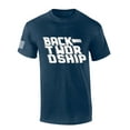 thumbnail image 1 of Mens Christian Shirt Back To Worship Christian Flag Sleeve Short Sleeve T-shirt Graphic Tee-Heather Navy-5xl, 1 of 4