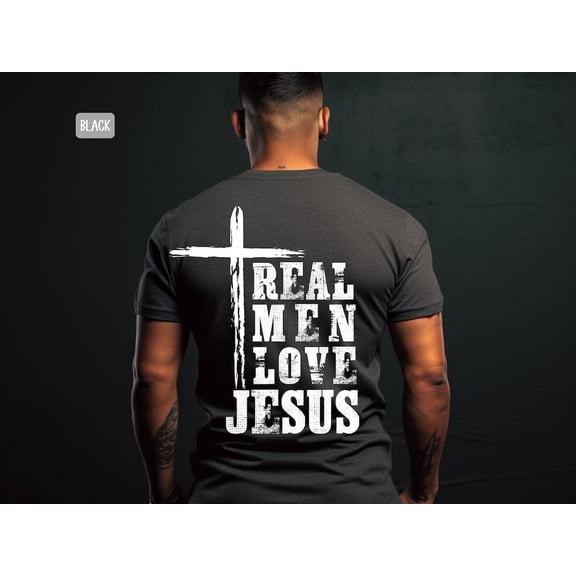 Mens Christian Shirt, Bible Verse Shirt Christian Clothing Shirt, Men Real Men Love Jesus Tee Religious Christianity Him All Size S-5Xl