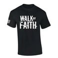thumbnail image 1 of Mens Christian Shirt Distressed Walk By Faith Not By Sight Scripture American Flag Sleeve T-shirt Graphic Tee-Black-4xl, 1 of 4