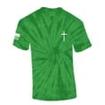 thumbnail image 1 of Mens Christian Shirt Faith Cross Crest American Flag Sleeve T-shirt Graphic Tee-Kelly Tie Dye-large, 1 of 1