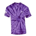 thumbnail image 1 of Mens Christian Shirt Faith Cross Crest American Flag Sleeve T-shirt Graphic Tee-Purple Tie Dye-large, 1 of 1