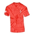 thumbnail image 1 of Mens Christian Shirt Faith Cross Crest American Flag Sleeve T-shirt Graphic Tee-Red Tie Dye-xxl, 1 of 1