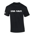 thumbnail image 1 of Mens Christian Shirt God First Put God First Jesus Christ Fath Christian Flag Sleeve Short Sleeve T-shirt Graphic Tee-Black-xxl, 1 of 4
