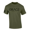 thumbnail image 1 of Mens Christian Shirt Grace Titus 2:11 Short Sleeve T-shirt Graphic Tee-Military Green-small, 1 of 4