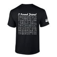 thumbnail image 1 of Mens Christian Shirt I Found Jesus Funny Crossword Puzzle Back Design Short Sleeve T-shirt Graphic Tee-Black-medium, 1 of 4