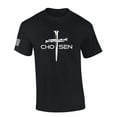 thumbnail image 1 of Mens Christian Shirt Nail Cross Chosen Short Sleeve T-shirt Graphic Tee-Black-small, 1 of 4