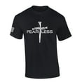 thumbnail image 1 of Mens Christian Shirt Nail Cross Fearless Short Sleeve T-shirt Graphic Tee-Black-xxxl, 1 of 4