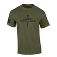 thumbnail image 1 of Mens Christian Shirt Nail Cross Fearless Short Sleeve T-shirt Graphic Tee-Military Green-large, 1 of 4