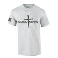 thumbnail image 1 of Mens Christian Shirt Nail Cross Good News Short Sleeve T-shirt Graphic Tee-Sports Grey-xl, 1 of 4
