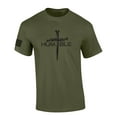 thumbnail image 1 of Mens Christian Shirt Nail Cross Humble Short Sleeve T-shirt Graphic Tee-Military Green-small, 1 of 4