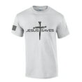 thumbnail image 1 of Mens Christian Shirt Nail Cross Jesus Saves Short Sleeve T-shirt Graphic Tee-Sports Grey-xxl, 1 of 4