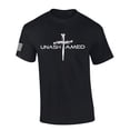thumbnail image 1 of Mens Christian Shirt Nail Cross Unashamed Short Sleeve T-shirt Graphic Tee-Black-large, 1 of 4