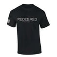 thumbnail image 1 of Mens Christian Shirt Redeemed Ephesians 1:7 Scripture American Flag Sleeve T-shirt Graphic Tee-Black-medium, 1 of 4