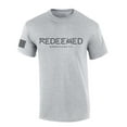 thumbnail image 1 of Mens Christian Shirt Redeemed Ephesians 1:7 Scripture American Flag Sleeve T-shirt Graphic Tee-Sports Grey-xl, 1 of 4