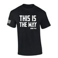 thumbnail image 1 of Mens Christian Shirt This Is The Way John 14:6 Scripture American Flag Sleeve T-shirt Graphic Tee-Black-medium, 1 of 4