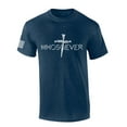 thumbnail image 1 of Mens Christian Shirt Whosoever John 3:16 Scripture Scripture American Flag Sleeve T-shirt Graphic Tee-Heather Navy-small, 1 of 4