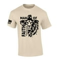 thumbnail image 1 of Mens Christian T-shirt Man of Faith Corinthians 16:13 Short Sleeve T-shirt-Sand-small, 1 of 1