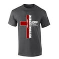 thumbnail image 1 of Mens Christian Tshirt Alabama Football and Jesus Crimson Team Color Short Sleeve T-shirt-Heather Grey-small, 1 of 1