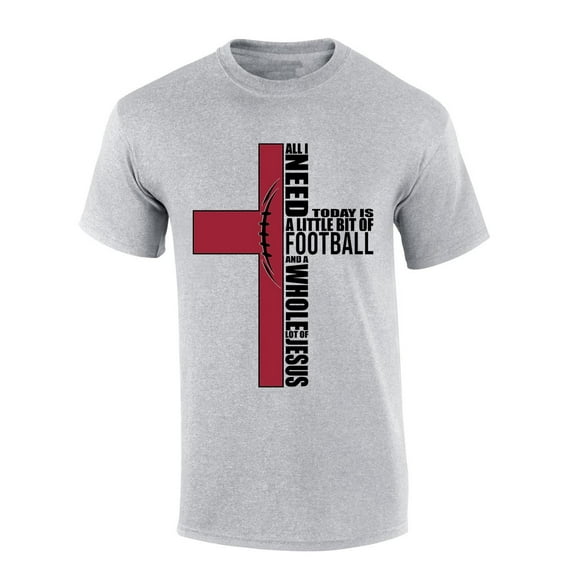 Mens Christian Tshirt Arizona Football and Jesus Team Color Short Sleeve T-shirt-Sports Grey-xl