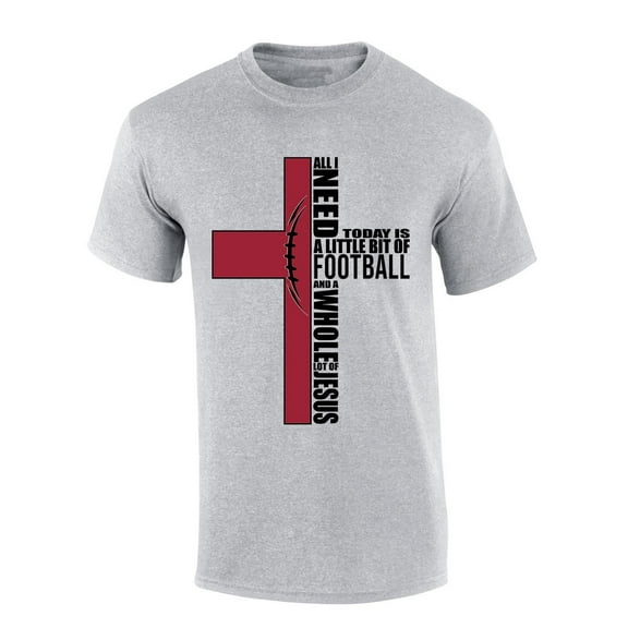 Mens Christian Tshirt Arizona Football and Jesus Team Color Short Sleeve T-shirt-Sports Grey-xxl