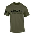 thumbnail image 1 of Mens Christian Tshirt Awake Matthew 24:42 Scripture Short Sleeve T-shirt Graphic Tee-Military Green-large, 1 of 1