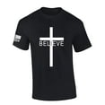thumbnail image 1 of Mens Christian Tshirt Believer Cross Jesus Short Sleeve T-shirt-Black-4xl, 1 of 1
