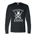 thumbnail image 1 of Mens Christian Tshirt Defender of the Faith Jude 1:3 Long Sleeve T-shirt Graphic Tee-Black-xxxl, 1 of 2