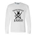 thumbnail image 1 of Mens Christian Tshirt Defender of the Faith Jude 1:3 Long Sleeve T-shirt Graphic Tee-White-small, 1 of 1